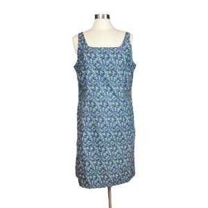 Faded Glory Blue Floral Cotton Dress XL (16/18)